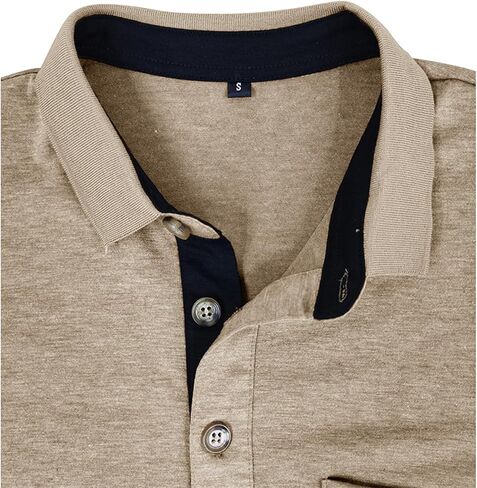 PICKLION Mens Long Sleeve Polo Shirts Casual Moisture Wicking Golf Polo Shirts with Pocket in Saudi Arabia