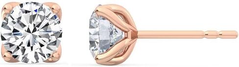 1-5 Carat (ctw) White Gold Round Cut LAB GROWN Diamond Four Prong Stud Earrings (Color E-F Clarity VS2-SI1) in Saudi Arabia