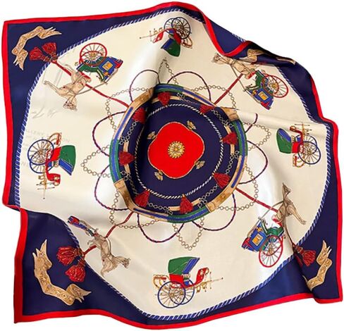 JERLA 100% Mulberry Silk Neck Scarf 21"x21" Small Square Scarfs for Women Gift Packed in Saudi Arabia