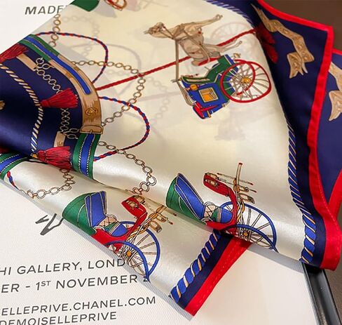 JERLA 100% Mulberry Silk Neck Scarf 21"x21" Small Square Scarfs for Women Gift Packed in Saudi Arabia