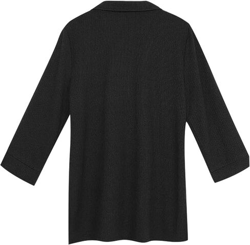 قمصان نسائية كاجوال أنيقة بطول 3/4 كم ورقبة على شكل حرف V وبلوزات نصف سحاب وياقة قمصان بولو نسائية in Kuwait