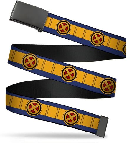 Belt Plain Clamp Buckle X Men Cyclops Utility Strap Blue Gold Black Red 1.0 Inch Wide Youth up to Size 20, X-men Cyclops, 1.0" Wide - Fits up to Kids Pant 20 in Kuwait