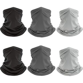 Peicees 6 PC Neck Gaiter Face Mask for Women Men Breathable Neck Gator Scarf Mask Cool Headwear Bandana Balaclava for Cycling