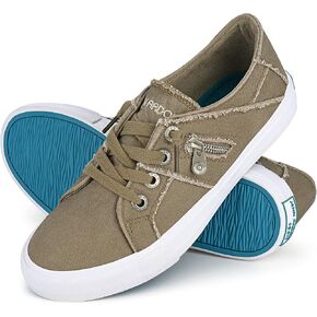JENN ARDOR Slip-On Sneakers Women's Walking Shoes Dressy Casual Canvas Sports Tennis Loafers Retro Fashion Comfortable Zipper Decor Flats in Saudi Arabia