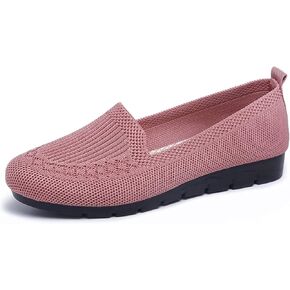 SPATI Women's Knitted Flat Shoes Lightweight Comfortable Loafers Women Footwear Slip On Casual Breathable Mesh Walking Shoes Female Round Toe Black, Pink, Purple, Red, Navy Blue, Grey, Beige in Kuwait