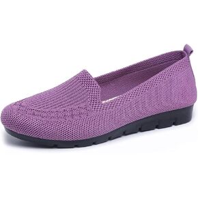 SPATI Women's Knitted Flat Shoes Lightweight Comfortable Loafers Women Footwear Slip On Casual Breathable Mesh Walking Shoes Female Round Toe Black, Pink, Purple, Red, Navy Blue, Grey, Beige in Kuwait
