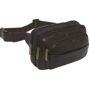 Le Donne Leather Waist Bag - Fashionable & Luxury 4-Compartment Bag - Adjustable Fanny Pack For Men & Women - Essentials For Running, Hiking & Everything Bag(Black)