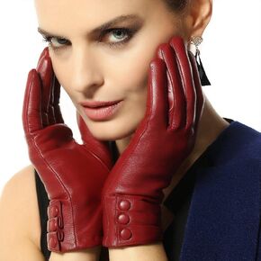 Bestselling Womens Touchscreen Texting Driving Winter Warm Nappa Leather Gloves (Fleece or Cashmere Lining) in Saudi Arabia