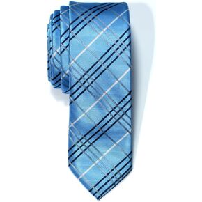 Retreez Tartan Plaid Check Styles Woven Microfiber Skinny Tie in Saudi Arabia