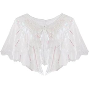 Bacophy 1920s Shawl Wraps Beaded Sequin Deco Evening Cape Bridal Shawl Bolero Flapper Cover Up in Kuwait