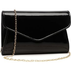 محفظة كلاتش كلاتش لامعة قابلة للطي من الجلد اللامع بتصميم ظرف، حقيبة يد للنساء للسهرات, S in Kuwait