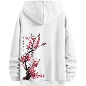 GORGLITTER Men's Graphic Print Drawstring Hoodies Top Long Sleeve Pullovers Sweatshirts