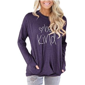 Mom's care Womens Crewneck Sweatshirt Casual Cute Long Sleeve Loose Fitting Fall Tops T Shirt with Pockets