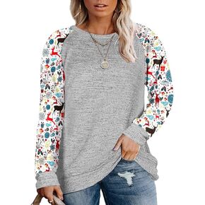 DOLNINE Plus Size Sweatshirts for Women Long Sleeve Oversized Tunic Tops in Saudi Arabia