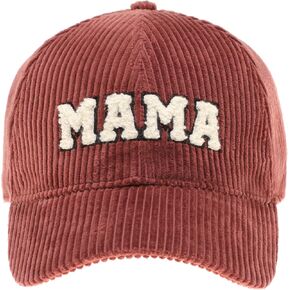 MIRMARU Women's 100% Cotton Corduroy Chenille 3D Patch Embroidered Adjustable Baseball Cap Hat in Kuwait