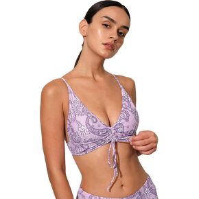 BERLOOK Women's Backless Adjustable Straps Drawstring Paisley Swimsuit Bikini Top in Saudi Arabia