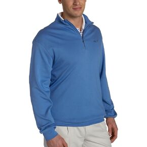 Greg Norman Men's Pima Zip Mock Pullover with Shark Logo
