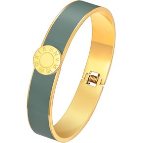 Gold Bracelets for Women - 14K Gold Plated Love Bangle Roman Numerals Friendship Bracelet Teen Girls Trendy Jewelry,Mothers Valentines Day Birthday Gifts for Her Friend Sister Mom from Son Daughter