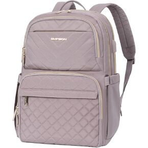 EMPSIGN Travel Backpack for Women, Large Carry On Backpack Airline Approved Personal Item Travel Bag, 17 inch TSA Friendly Laptop Backpack with USB Port, Casual Daypack Business Backpack, Grey Pink