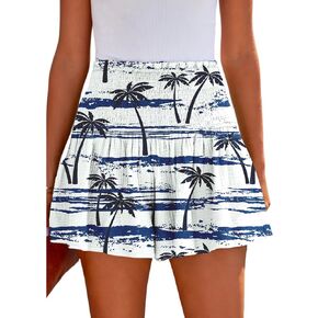 BeadChica Womens Casual Cute Summer Shorts Elastic High Waisted Pleated Ruffle Comfy Flowy Short Beach Pants in Saudi Arabia