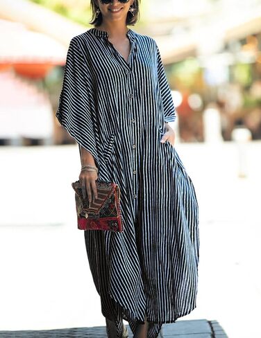 Eddoyee Womens Long Bathing Suit Coverups Loose Plus Size Beach Kaftan Dresses in Kuwait