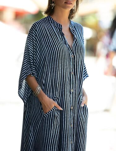 Eddoyee Womens Long Bathing Suit Coverups Loose Plus Size Beach Kaftan Dresses in Kuwait