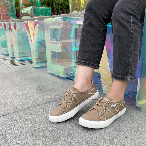 JENN ARDOR Slip-On Sneakers Women's Walking Shoes Dressy Casual Canvas Sports Tennis Loafers Retro Fashion Comfortable Zipper Decor Flats in Saudi Arabia
