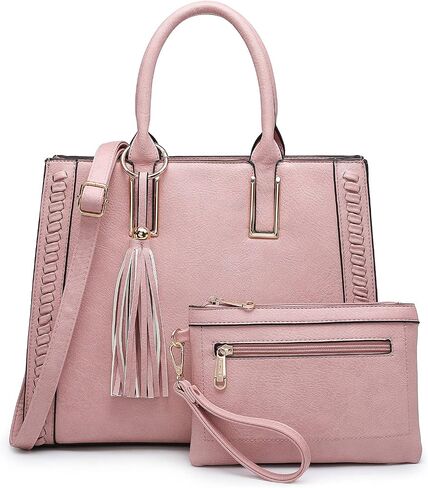 Dasein Purses Handbags for Women Satchel Vegan Leather Shoulder Bags Work Tote for Ladies with Matching Clutch in Kuwait