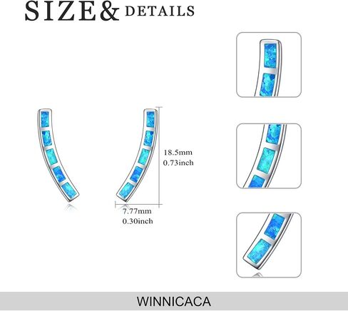 WINNICACA فضة مكون أوبال الأذن الكفة الزاحف متسلق أقراط للنساء مجوهرات هدايا للنساء in Saudi Arabia