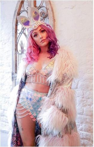 Sinkcangwu Boho Jewelry Set Body Chain Suit Tribal Harness Bra Crop Top Necklace Skirt for Women Summer Beach Party in Saudi Arabia