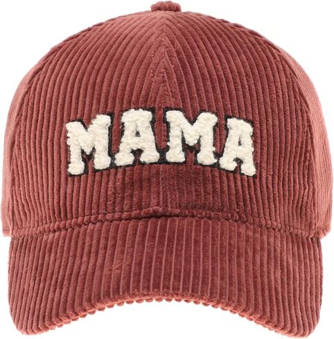 MIRMARU Women's 100% Cotton Corduroy Chenille 3D Patch Embroidered Adjustable Baseball Cap Hat in Kuwait