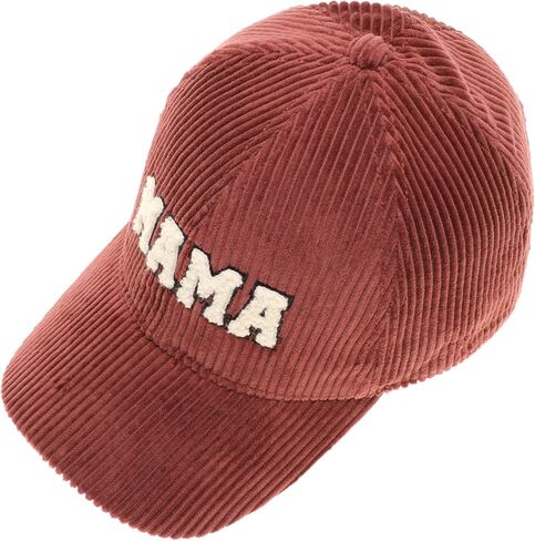 MIRMARU Women's 100% Cotton Corduroy Chenille 3D Patch Embroidered Adjustable Baseball Cap Hat in Kuwait