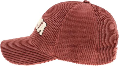 MIRMARU Women's 100% Cotton Corduroy Chenille 3D Patch Embroidered Adjustable Baseball Cap Hat in Kuwait