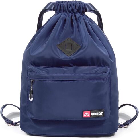 WANDF Drawstring Backpack with Shoe Pocket, Gym Bag Water-Resistant String Sackpack Cinch Bag for Women Men in Kuwait