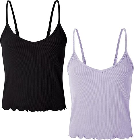 قميص بدون أكمام نسائي أساسي بدون أكمام من SANQIANG مكون من قطعتين قصير كاجوال برقبة دائرية للإناث in Kuwait