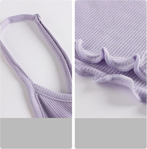 قميص بدون أكمام نسائي أساسي بدون أكمام من SANQIANG مكون من قطعتين قصير كاجوال برقبة دائرية للإناث in Kuwait