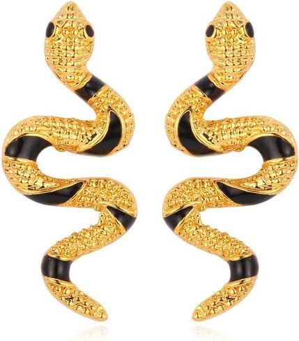 U7 Stainless Steel/Black/18K Gold Plated Personalized Gothic Skull Studs Earrings, Snake Stud Earrings, Goat Devil Earrings, Wolf Earrings Halloween Earrings for Men Women in Kuwait