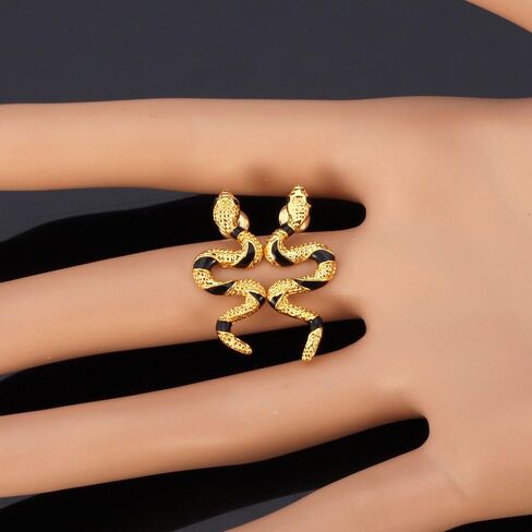U7 Stainless Steel/Black/18K Gold Plated Personalized Gothic Skull Studs Earrings, Snake Stud Earrings, Goat Devil Earrings, Wolf Earrings Halloween Earrings for Men Women in Kuwait
