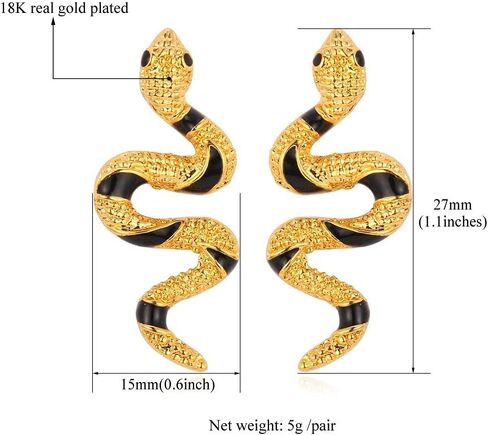 U7 Stainless Steel/Black/18K Gold Plated Personalized Gothic Skull Studs Earrings, Snake Stud Earrings, Goat Devil Earrings, Wolf Earrings Halloween Earrings for Men Women in Kuwait