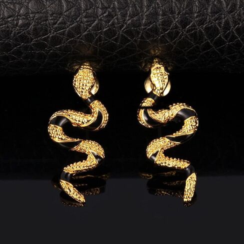 U7 Stainless Steel/Black/18K Gold Plated Personalized Gothic Skull Studs Earrings, Snake Stud Earrings, Goat Devil Earrings, Wolf Earrings Halloween Earrings for Men Women in Kuwait