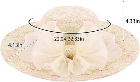 Haoohu Women's Church Derby Hat Wide Brim Bow Bucket Hat Wedding Dress Hat Fascinator Bridal Tea Party Hat in Kuwait