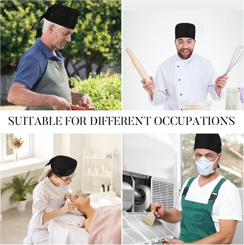 Yahenda 12 Pcs Surgical Working Caps Bulk with Button and Sweatband Adjustable Bouffant Hats Elastic Bandage Tie Back Nurse Scrub Cap for Women Men, Black in Saudi Arabia