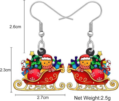 DUOWEI Acrylic Christmas Truck Tree Garland Earrings Drop Dangle Jewelry For Women Kids Teens Festival Gifts in Kuwait