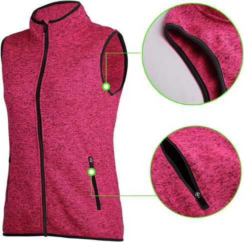 Zip Up Womens Vest with Zipper Pockets Athletic Sweater Fleece Vest Sleeveless Sweater Jacket in Saudi Arabia