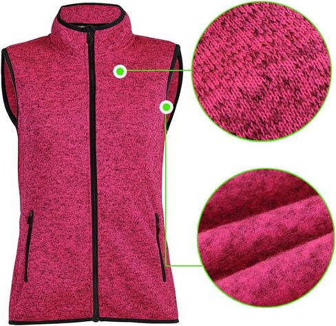 Zip Up Womens Vest with Zipper Pockets Athletic Sweater Fleece Vest Sleeveless Sweater Jacket in Saudi Arabia