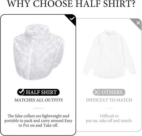 ياقة مزيفة عتيقة قابلة للفصل للنساء من AORAEM in Kuwait