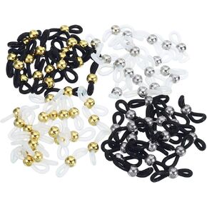 PATIKIL Eyeglass Chain Connector Retainer Assorted, 80 Pack Adjustable Anti Slip Silicone Rubber Strap Holder Chain End Loop Bead Style for Sunglasses in Saudi Arabia