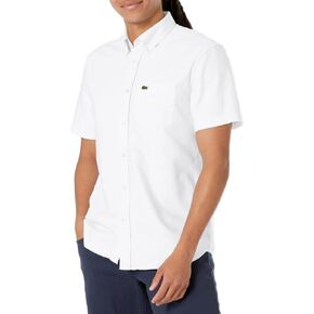 Lacoste Men's Short Sleeve Regular Fit Oxford Button Down Shirt in Saudi Arabia