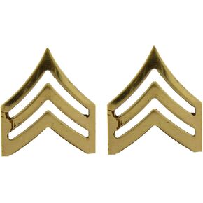 United States Army SGT E5 Insignia of Rank 1" Gold Tone Lapel Pins (Set of Two) in Saudi Arabia