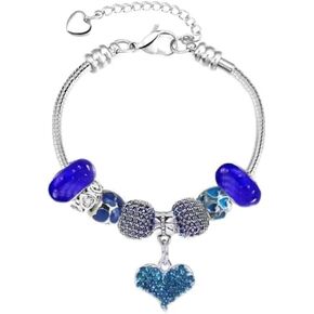 White Birch Fit Pandora Bracelets with Charms Set Teen Girls Gifts Ideas Adjustable 6.7-8.3 Inch Love Heart Jewelry with Gift Card in Kuwait